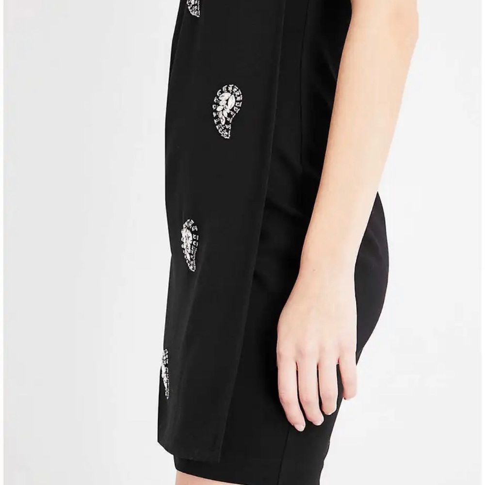 TED‎ BAKER black paisley crystal embellished tunic shift dress bodycon party 2 - Picture 3 of 8